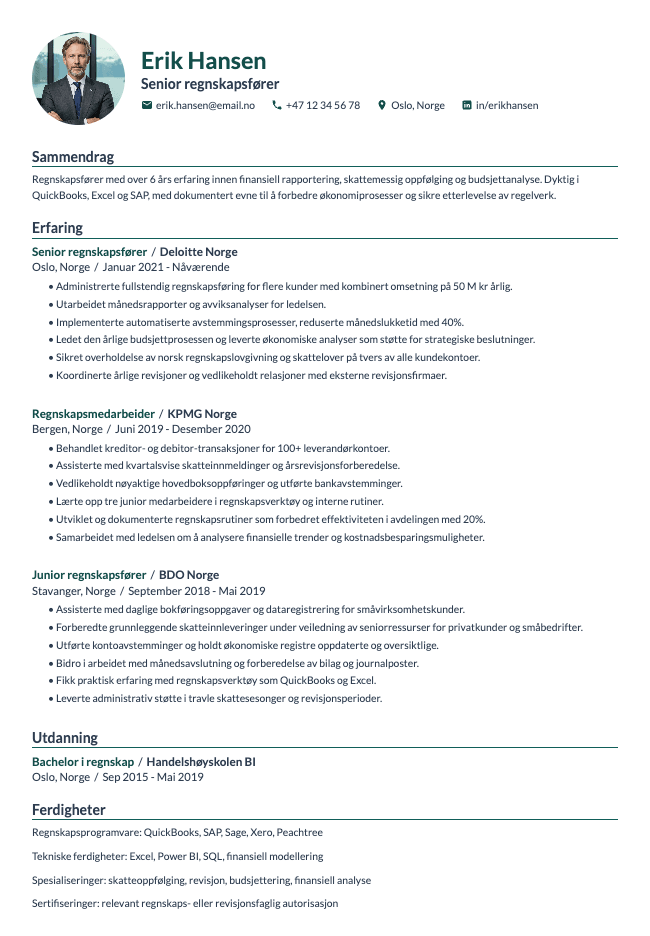 Regnskapsfører-CV