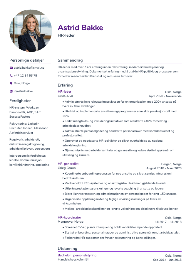 Nova resume template preview