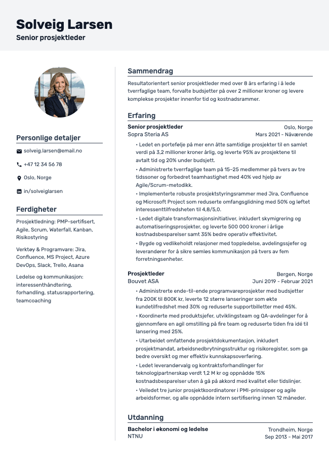 Prosjektleder-CV