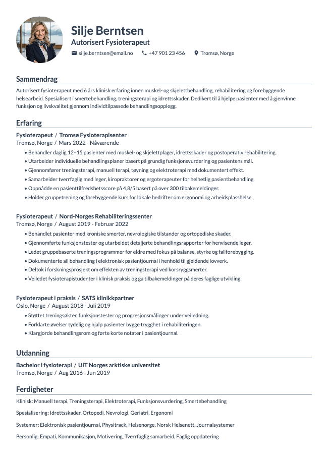 Fysioterapeut CV