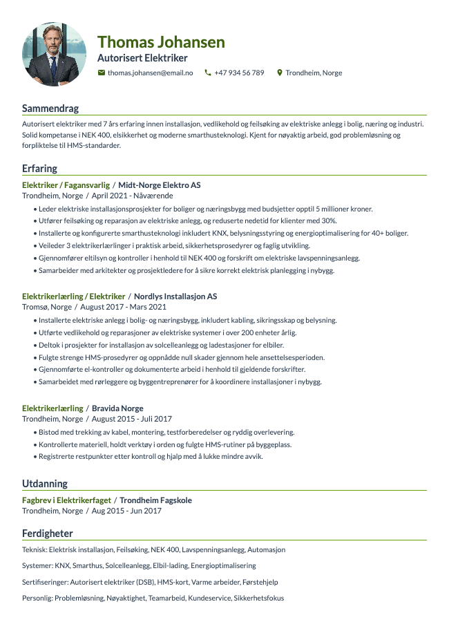 Elektriker CV
