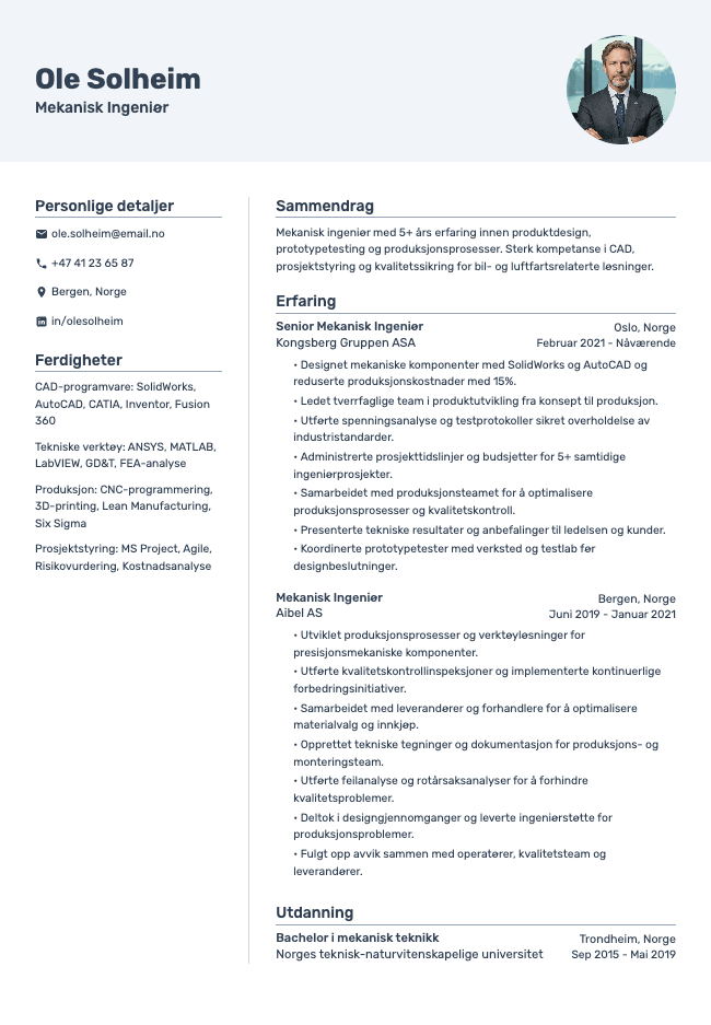 Mekanisk Ingeniør CV