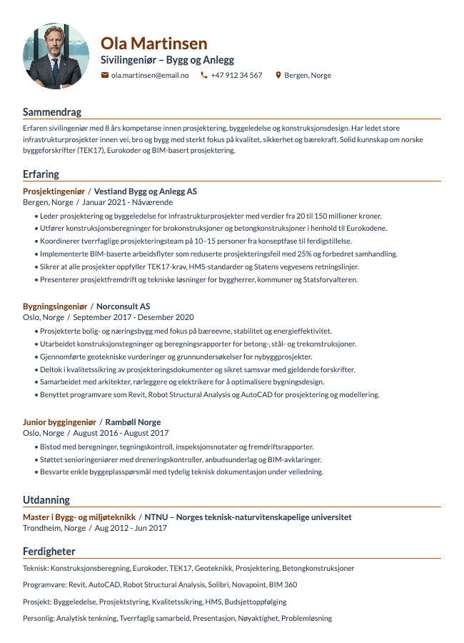 Sivilingeniør CV