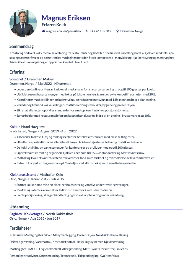 Kokk CV