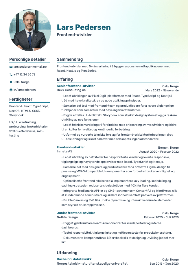 Horizon resume template preview