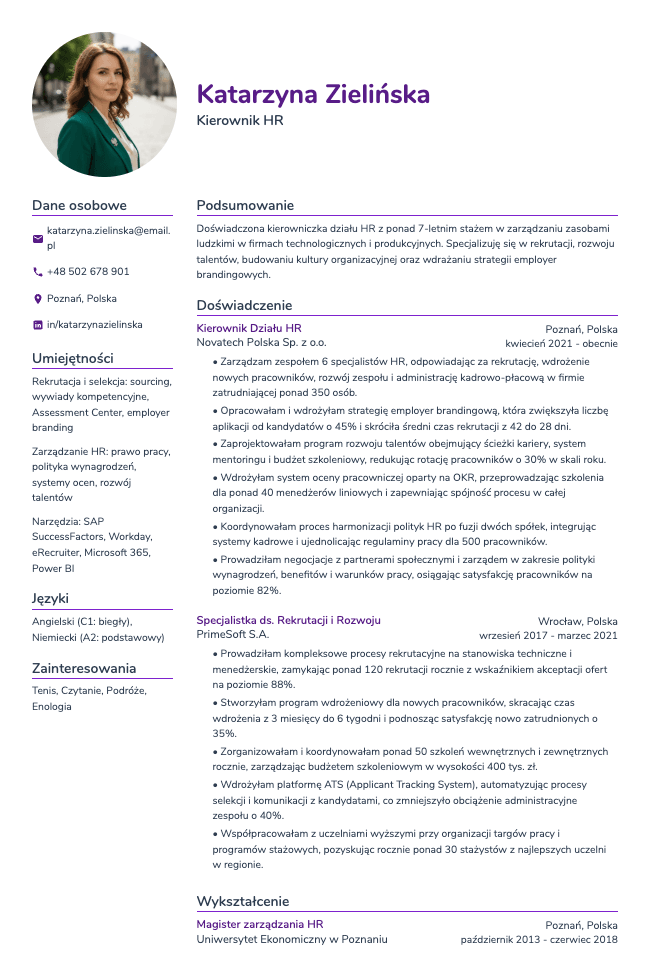 Nova resume template preview