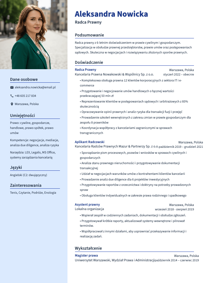 Crest resume template preview