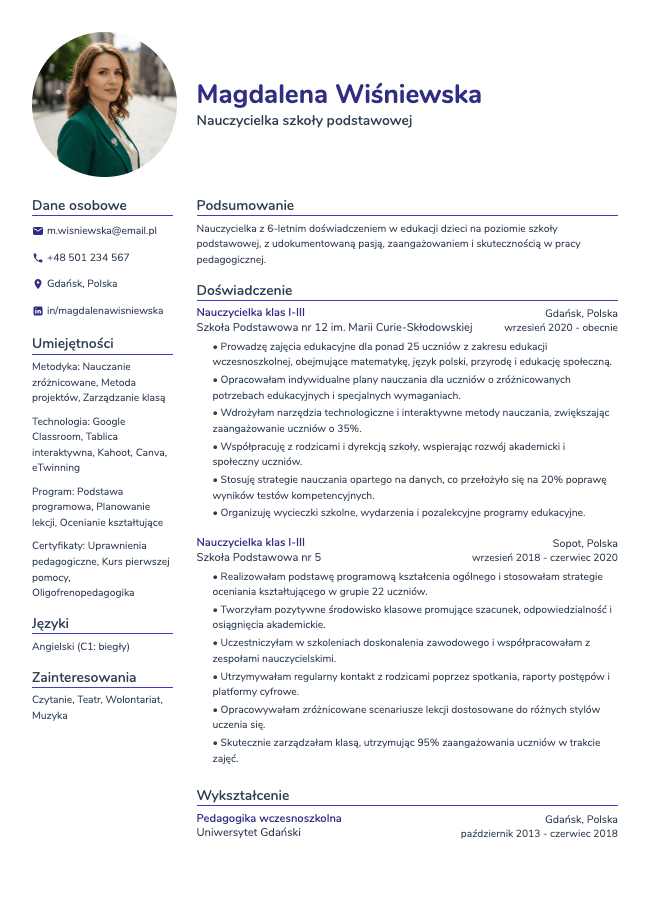 CV Nauczyciela