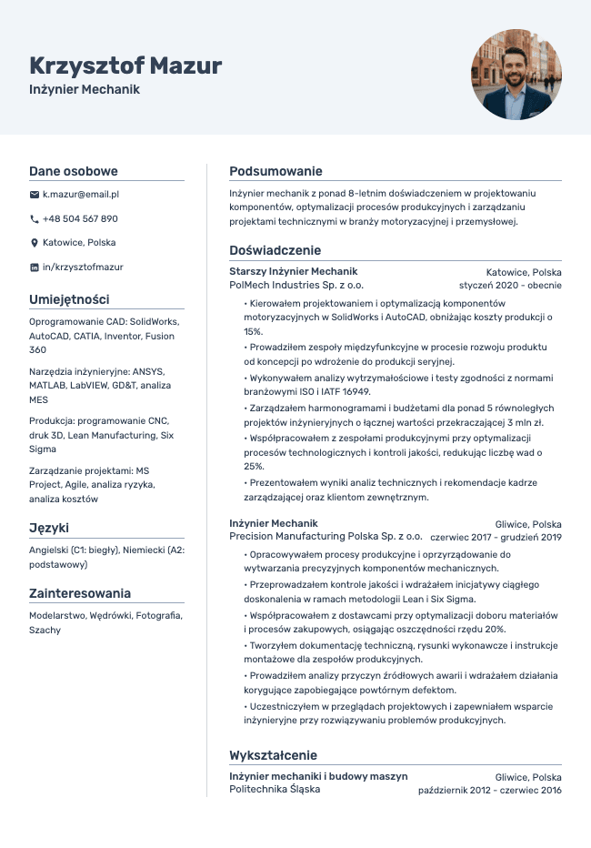 Vivid resume template preview