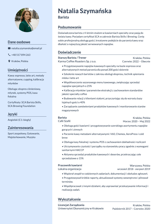 CV Baristy