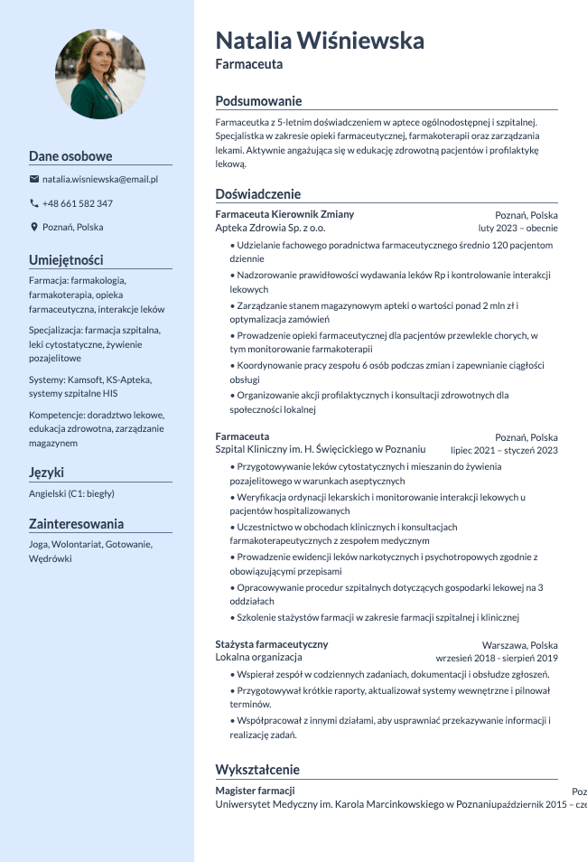 Farmaceuta CV