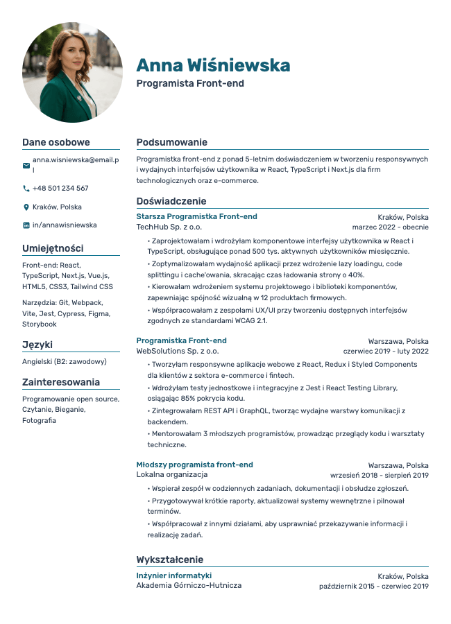 Horizon resume template preview