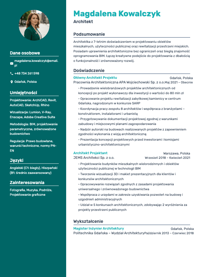 Aura resume template preview