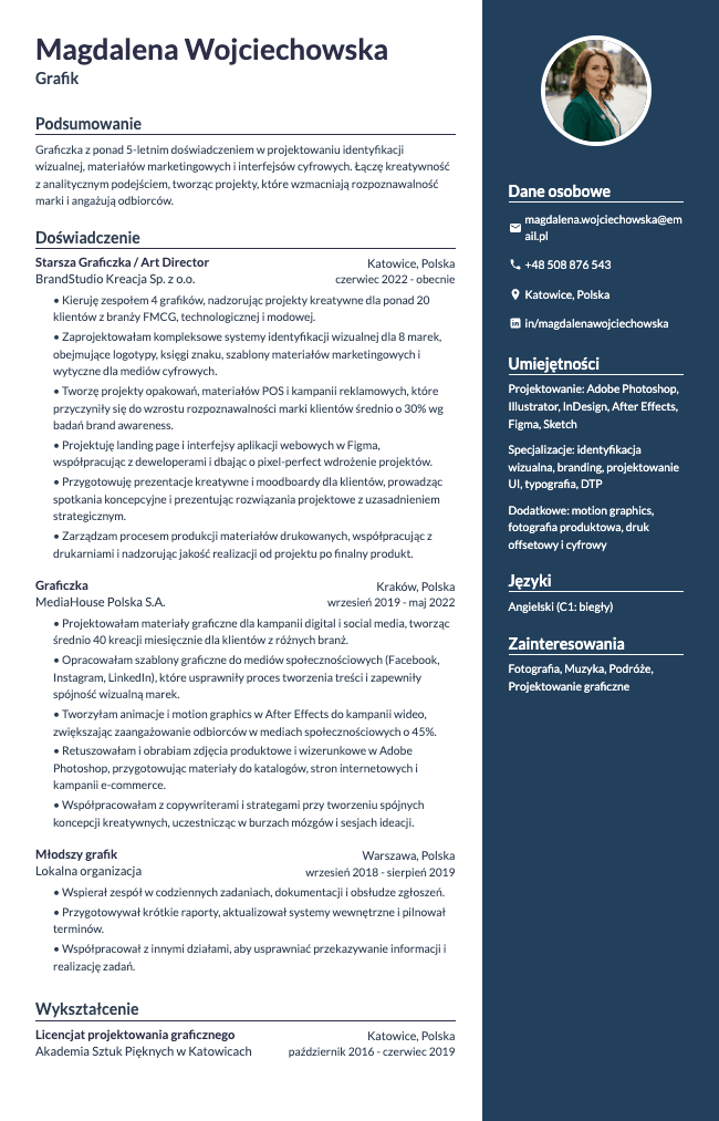 Bold resume template preview