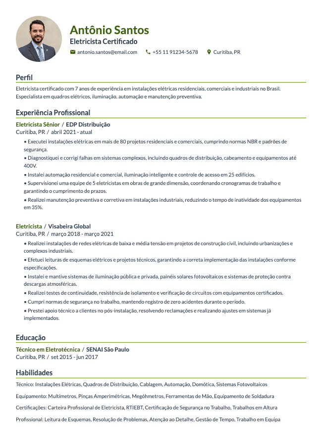 Summit resume template preview