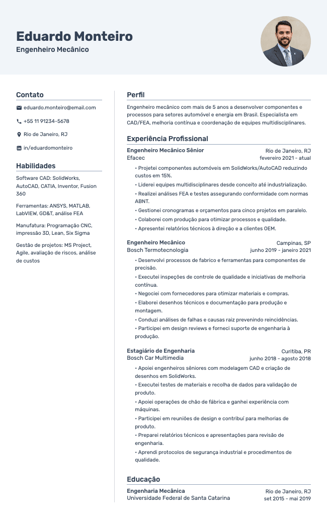 Vivid resume template preview