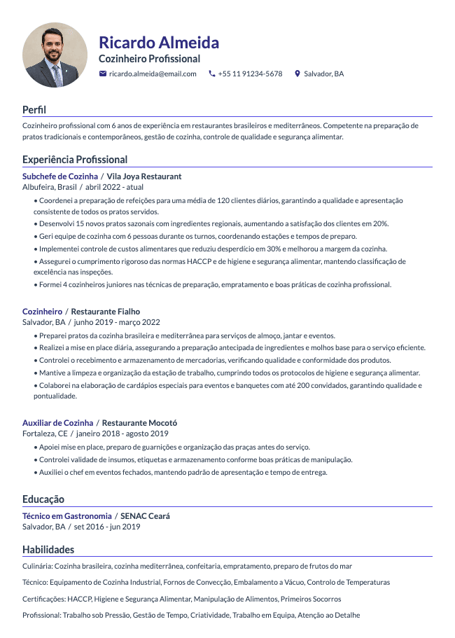 Ember resume template preview