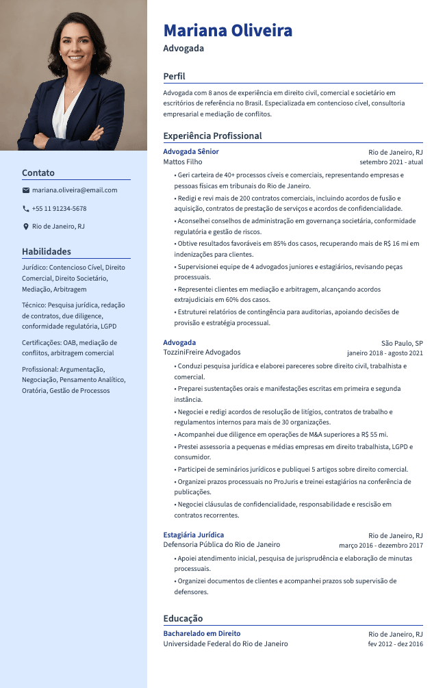 Crest resume template preview
