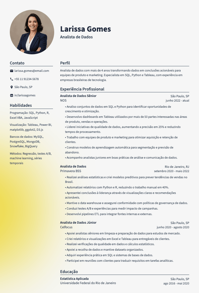 Edge resume template preview