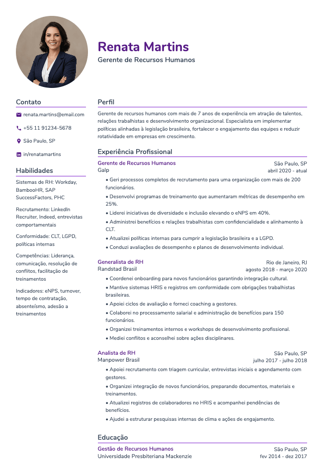Nova resume template preview