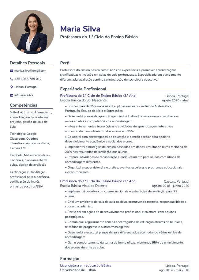Currículo de Professora