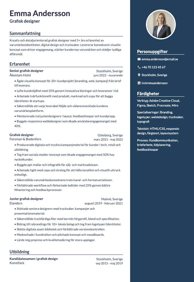 Grafisk designer CV