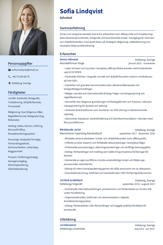 Advokat CV