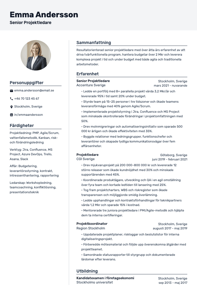 Projektledare CV