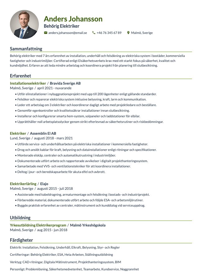 Elektriker CV