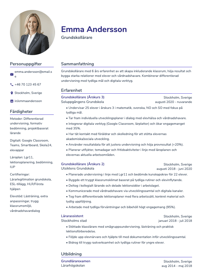 Lärare CV