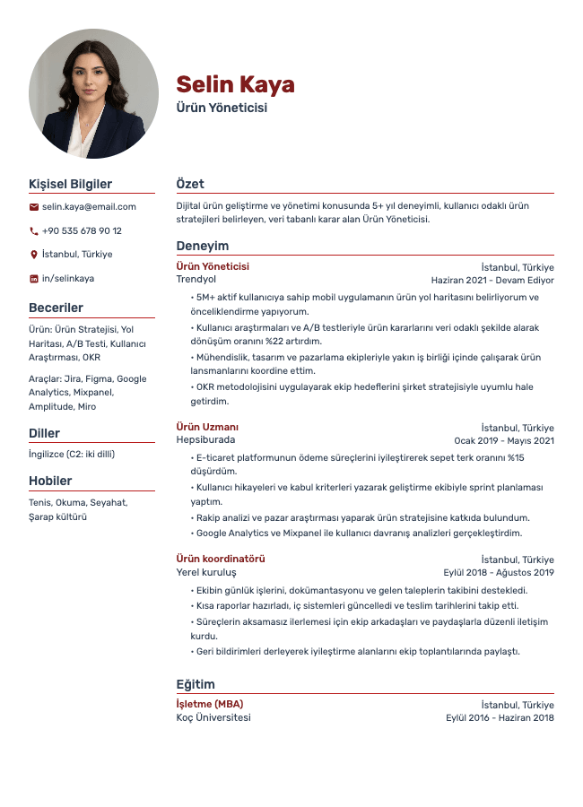 Impact resume template preview