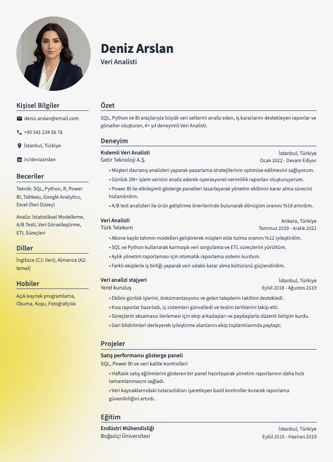 Veri Analisti CV