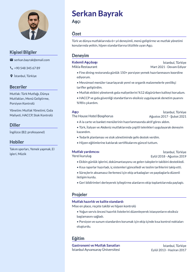 Aşçı CV