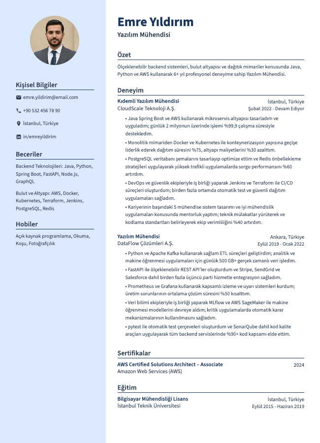 Yazılım Mühendisi CV