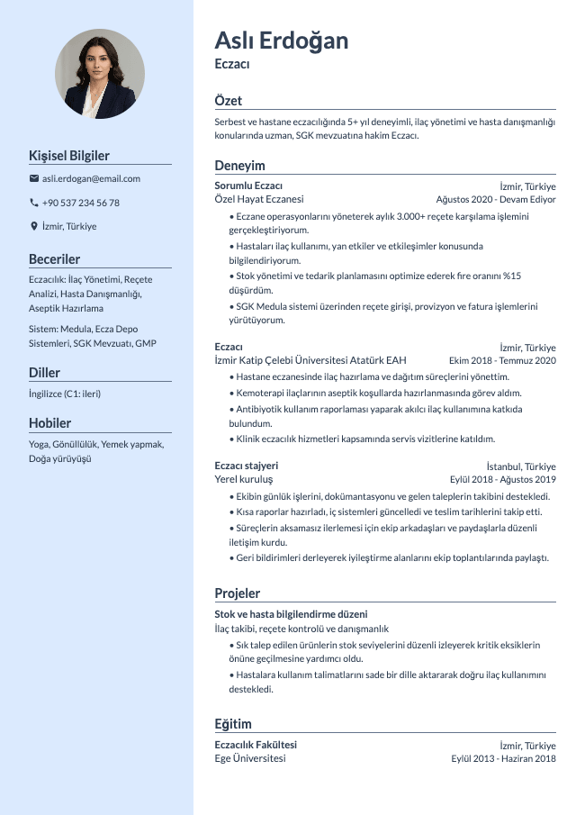 Eczacı CV