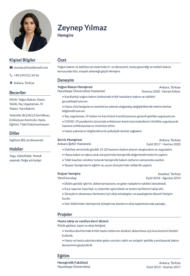 Hemşire CV