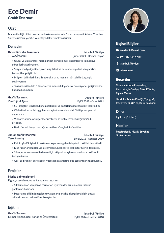 Bold resume template preview